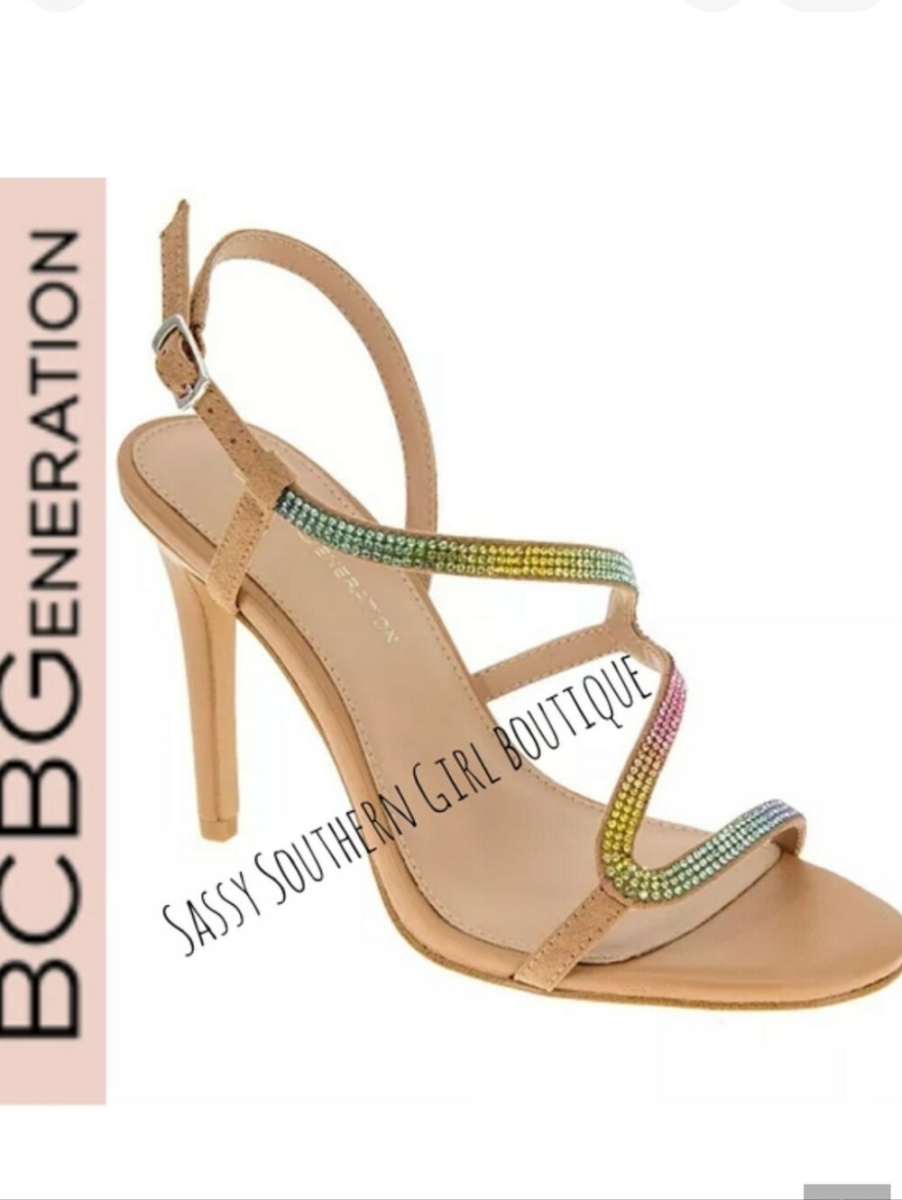 🆕⭐ BCBGENERATION Bling rainbow crystals rhinestone heels